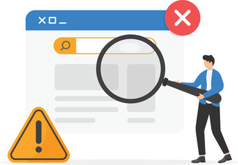 Suspicious and malicious hyperlinks concept, spam url or website address, safe browsing and alert notification

