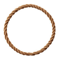 Rope circle frame border isolated transparent, Generative AI