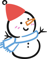 Cute christmas snowman element vector