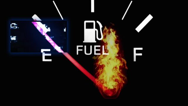 Burning cost of fuel gas gauge on fire inflation