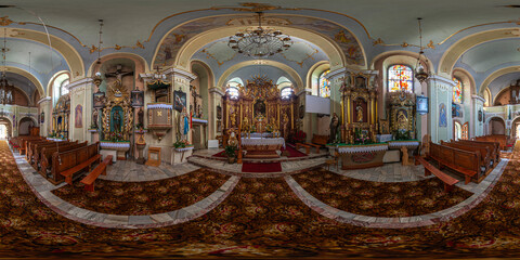 Kościół św. Katarzyny Aleksandryjskiej w Nowej Białej, panorama 360 © Maciej G. Szling