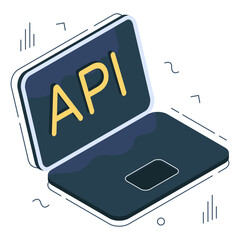 Trendy design icon of api, application programming interface

