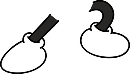 Comic leg with shoes element