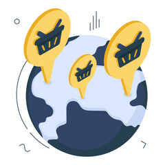 Perfect design icon of global shopping location

