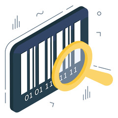 A isometric design icon of search barcode

 - obrazy, fototapety, plakaty