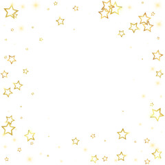 Gold sparkling star confetti.
