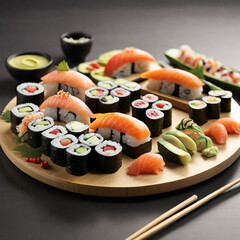 Tasty sushi on a plate
