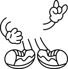 Fototapeta premium Comic arm and leg element vector
