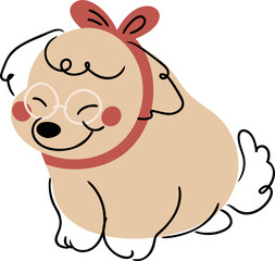 Cute dog with headband illustration vector