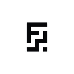 Letter F W r square geometric symbol simple logo vector - obrazy, fototapety, plakaty