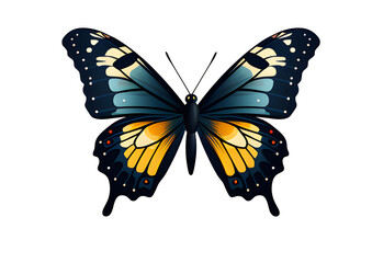 Picture watercolor of butterfly drawing isolated on cut out PNG or transparent background. Realistic clipart template pattern. For fabric texture design. work of art.