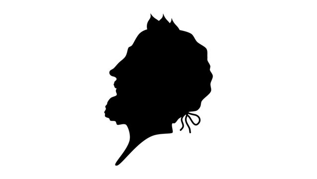 Gaspard II de Coligny, black isolated silhouette 