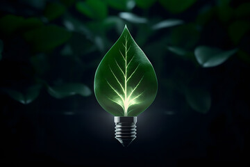 renewable energy light bulb with green energy, Earth Day or environment protection Hands protect...
