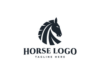 horse head logo vector icon illustration, logo template