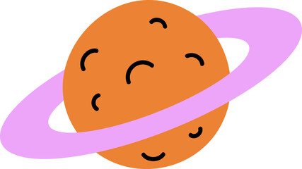 Groovy saturn illustration © TWINS DESIGN STUDIO