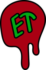 Groovy alien word illustration