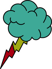 Groovy thunderstorm illustration