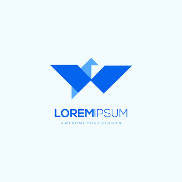 Modern Letter W bird logo icon concept vector image