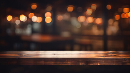 Blurred Background Bar Dark Brown Desk