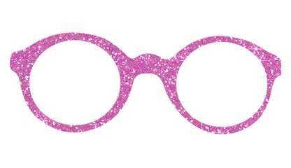 Fototapeta premium Pink glitter glasses icon on transparent background.