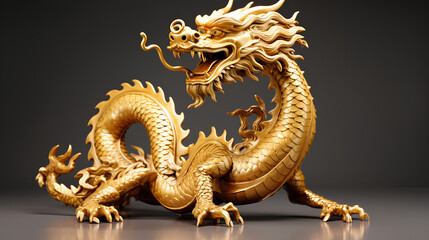 Golden Dragon at Chinese New Year Festival, PNG, 300 DPI