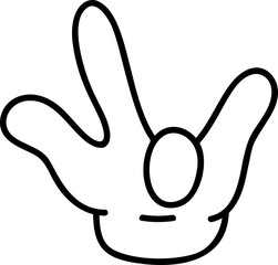 Comic hand with glove illustration