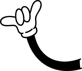 Comic arm with glove illustration