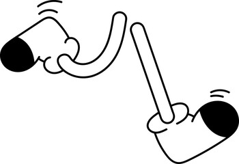 Comic leg with shoes illustration