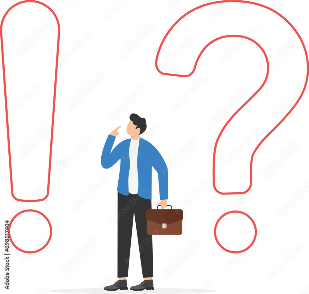 Poster frequently asked questions of exclamation marks and question marks, metaphor question answer.