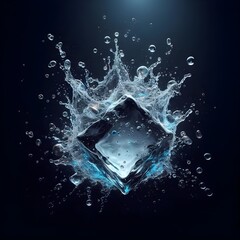  photo water splash on dark background 