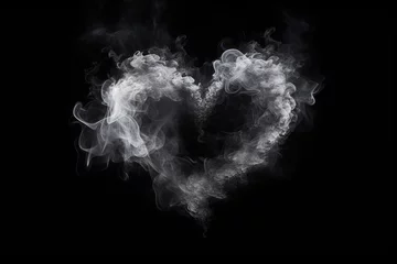 Keuken spatwand met foto heart shaped smoke © KirKam