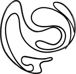 Abstract figure drawing line decoration.