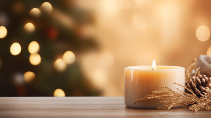 Burning candles on a beautiful and warm background picture
