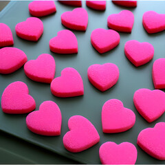 Heart-shaped candies are sweet treats, often vibrant in color, expressing love and affection. Popular during Valentine's, they delight with messages.