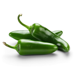green chili peppers on isolate transparency background, PNG