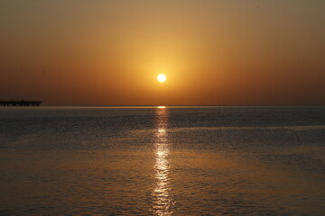 Vibrant sunset over the tranquil ocean