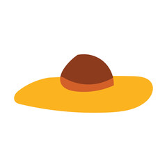 flat vector hat  handrawn illustration. vector illustration icon