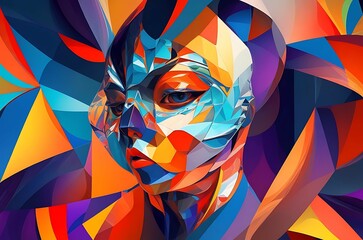 digital colorful art of woman
