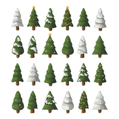 Collection of Christmas Tree Illustration