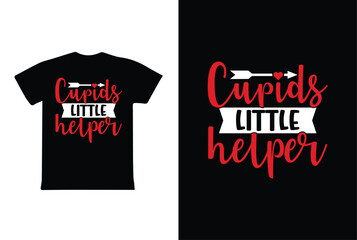 Cupids Little Helper. Valentine T shirt Design, valentines day typography t shirt design.