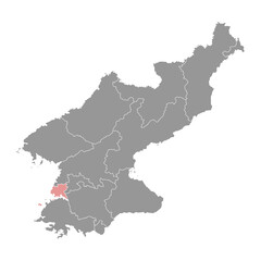 Naklejka premium Nampo city map, administrative division of North Korea. Vector illustration.