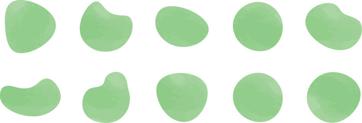 水彩のかわいい抽象的なゆるゆるフレーム　　　Set of cute abstract shapes.Vector loose frame.　vector water frame set.