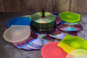 old cd compact disc with soft light and vintage look