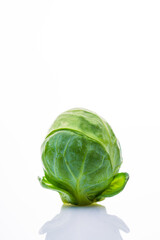 Brussels sprouts on white background