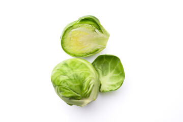 Brussels sprouts on white background