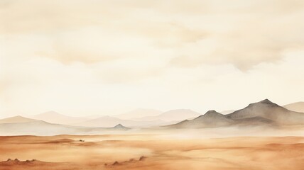 artistic pale watercolor landscape AI generated