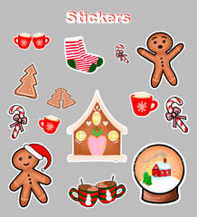 Christmas gingerbread, stickers, decals,