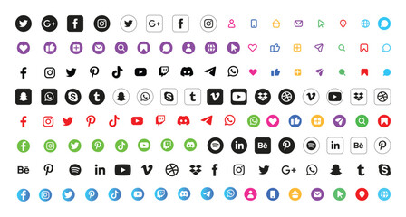 All Social Media Icon Set Design.