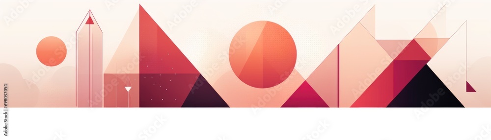 Poster banner of graphic design with simple geometric shapes. generative ai