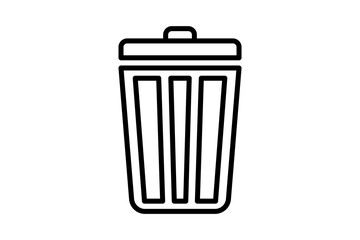 trash bin icon. icon related to basic web and UI. suitable for web site, app, user interfaces, printable etc. line icon style. simple vector design editable